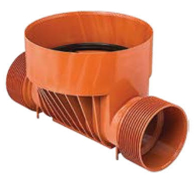 Проходной лоток колодца гофра-гофра